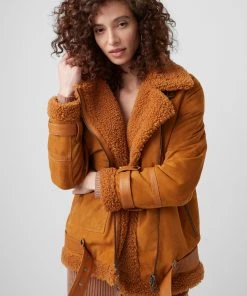 French Connection Favosi Shearling Coat Coats & Jackets