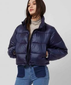 French Connection Short Metallic Puffa Jacket