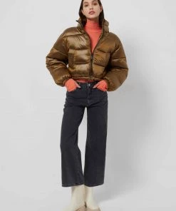 French Connection Short Metallic Puffa Jacket