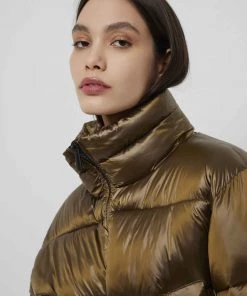 French Connection Short Metallic Puffa Jacket