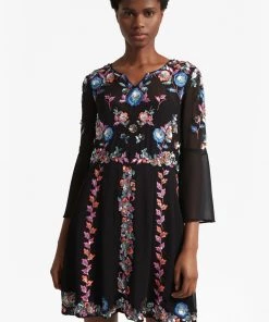 French Connection Last Chance To Buy Edith Floral Bell Sleeve Flared Dress