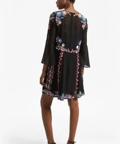 French Connection Last Chance To Buy Edith Floral Bell Sleeve Flared Dress