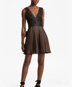 French Connection Last Chance To Buy Florence Lace And Faux Leather Dress
