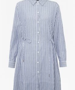 French Connection Sale Tatus Stripe Drawstring Shirt Dress