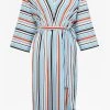 French Connection Multi Stripe V Neck 3/4 Sleeve Dress