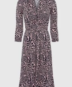 French Connection Animal Meadow Jersey V Neck Dress