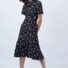 French Connection Sale Ansa Bruna Crepe Twist Neck Dress