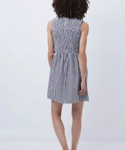 French Connection Serge Stripe Sleeveless Shirring Dress Sale 9 French Connection Serge Stripe Sleeveless Shirring Dress Sale