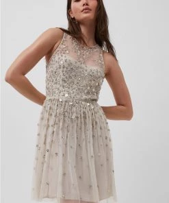 French Connection Elin Embellished Sleeveless Dress Sale