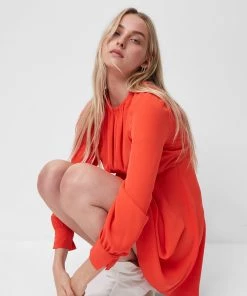 French Connection Sale Emmy Crepe Long Sleeve Dress