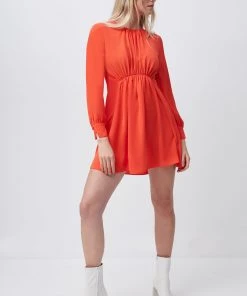 French Connection Sale Emmy Crepe Long Sleeve Dress