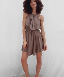 French Connection Dua Drape Halter Neck Dress Sale
