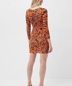 French Connection Last Chance To Buy Thita Tiger Print Bodycon Dress