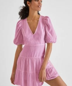 French Connection Birch Gingham Puff Sleeve Dress Sale