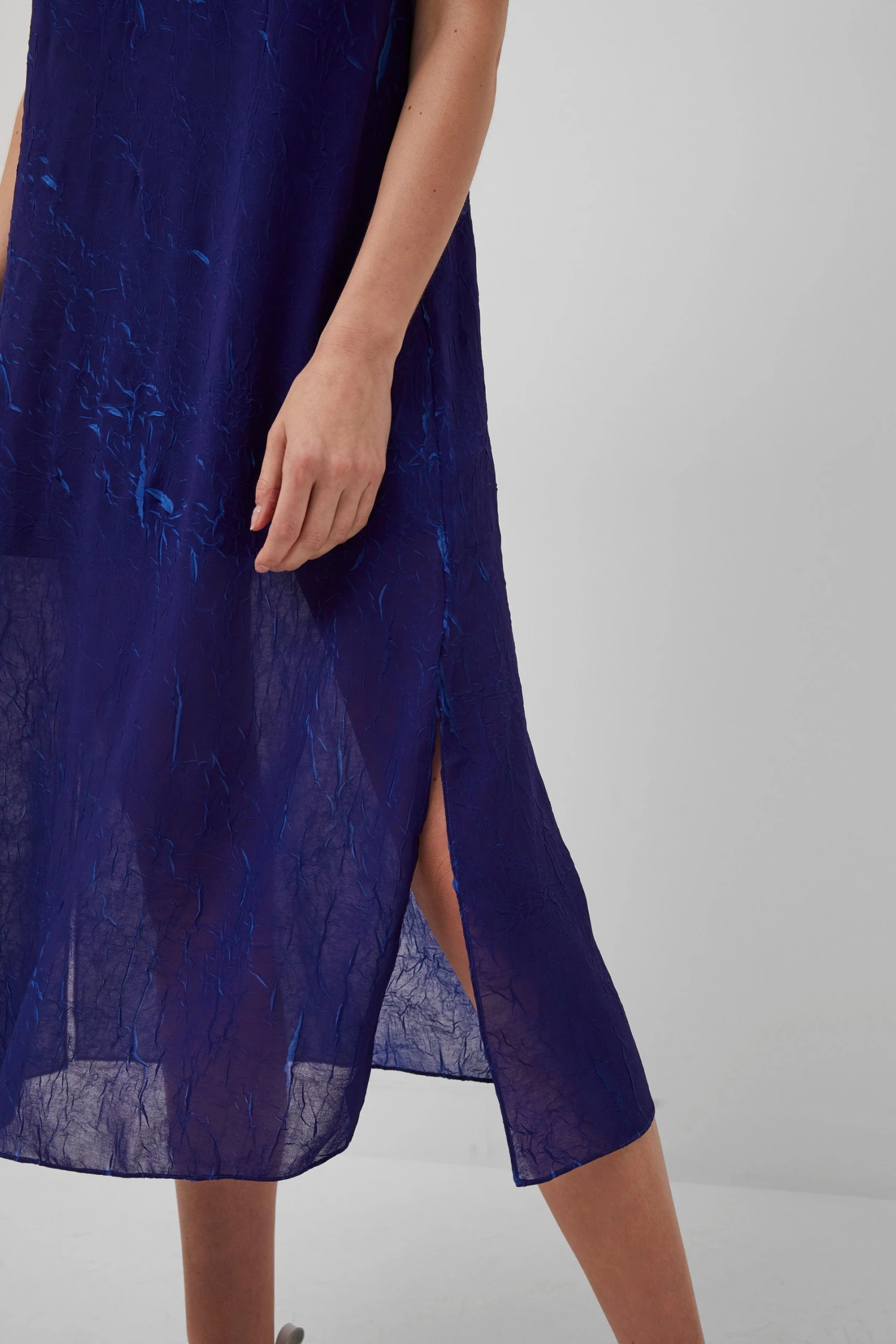 French Connection Calandra Crinkle Midi Slip Dress 6 French Connection Calandra Crinkle Midi Slip Dress