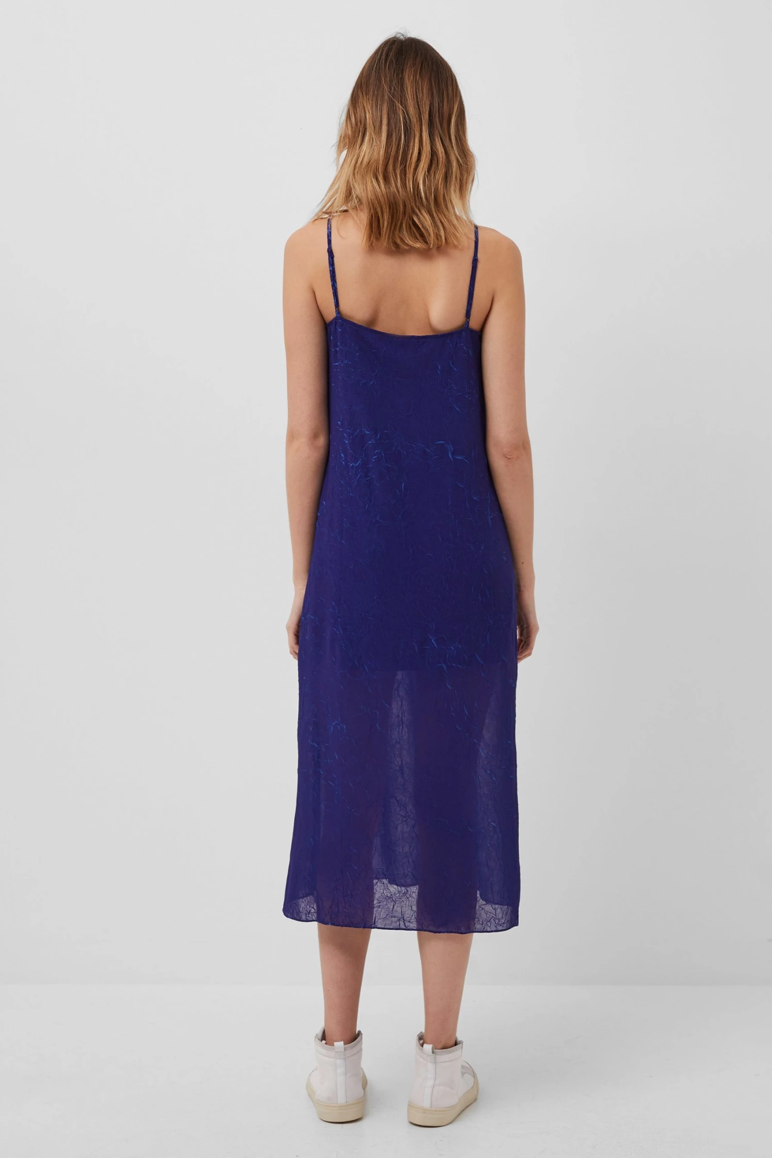 French Connection Calandra Crinkle Midi Slip Dress 8 French Connection Calandra Crinkle Midi Slip Dress