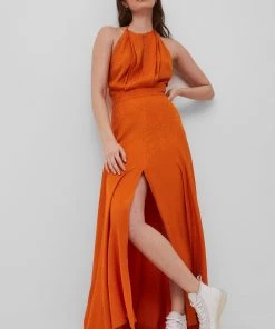 French Connection Sale Dua Drape Keyhole Maxi Dress