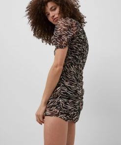 French Connection Iger Crinkle Mix Mini Dress