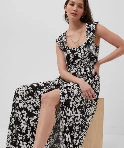 French Connection Floral Drape Strappy Maxi Dress