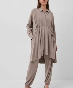 French Connection Renya Cupro Drawstring Shirt Dress Sale