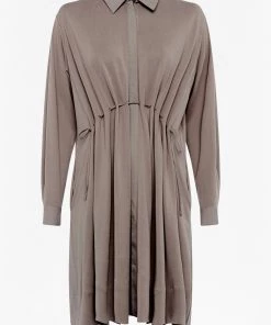 French Connection Renya Cupro Drawstring Shirt Dress Sale
