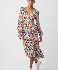 French Connection Last Chance To Buy Afra Verona Drape Midi Dress