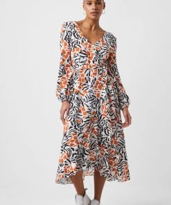 French Connection Last Chance To Buy Afra Verona Drape Midi Dress