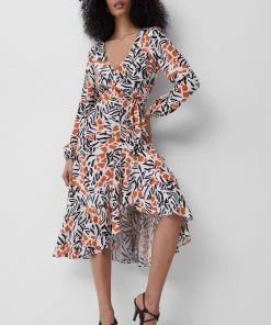 French Connection Last Chance To Buy Afra Verona Drape Midi Dress