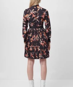 French Connection Elvia Drape Pleated Dress