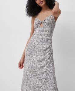 French Connection Aura Ditsy Verona Tie Midi Dress