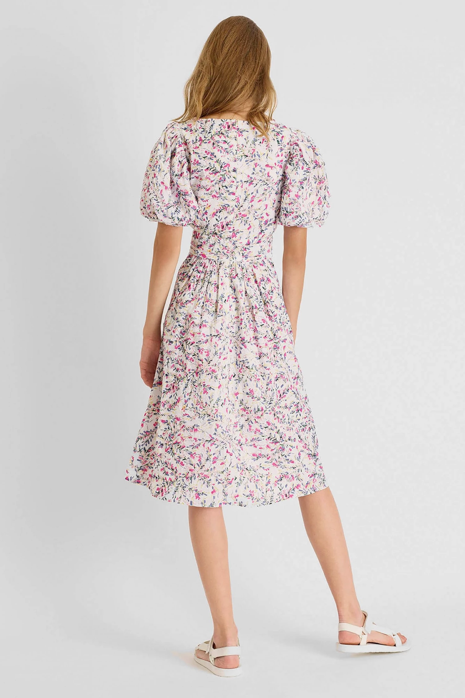 French Connection Flores Cotton V Neck Midi Dress Sale 4 French Connection Flores Cotton V Neck Midi Dress Sale