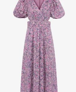 French Connection Flores Cotton V Neck Midi Dress Sale