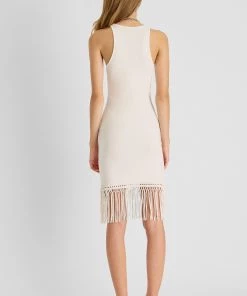 French Connection Sol Fringe Bodycon Halter Neck Dress 8 French Connection Sol Fringe Bodycon Halter Neck Dress