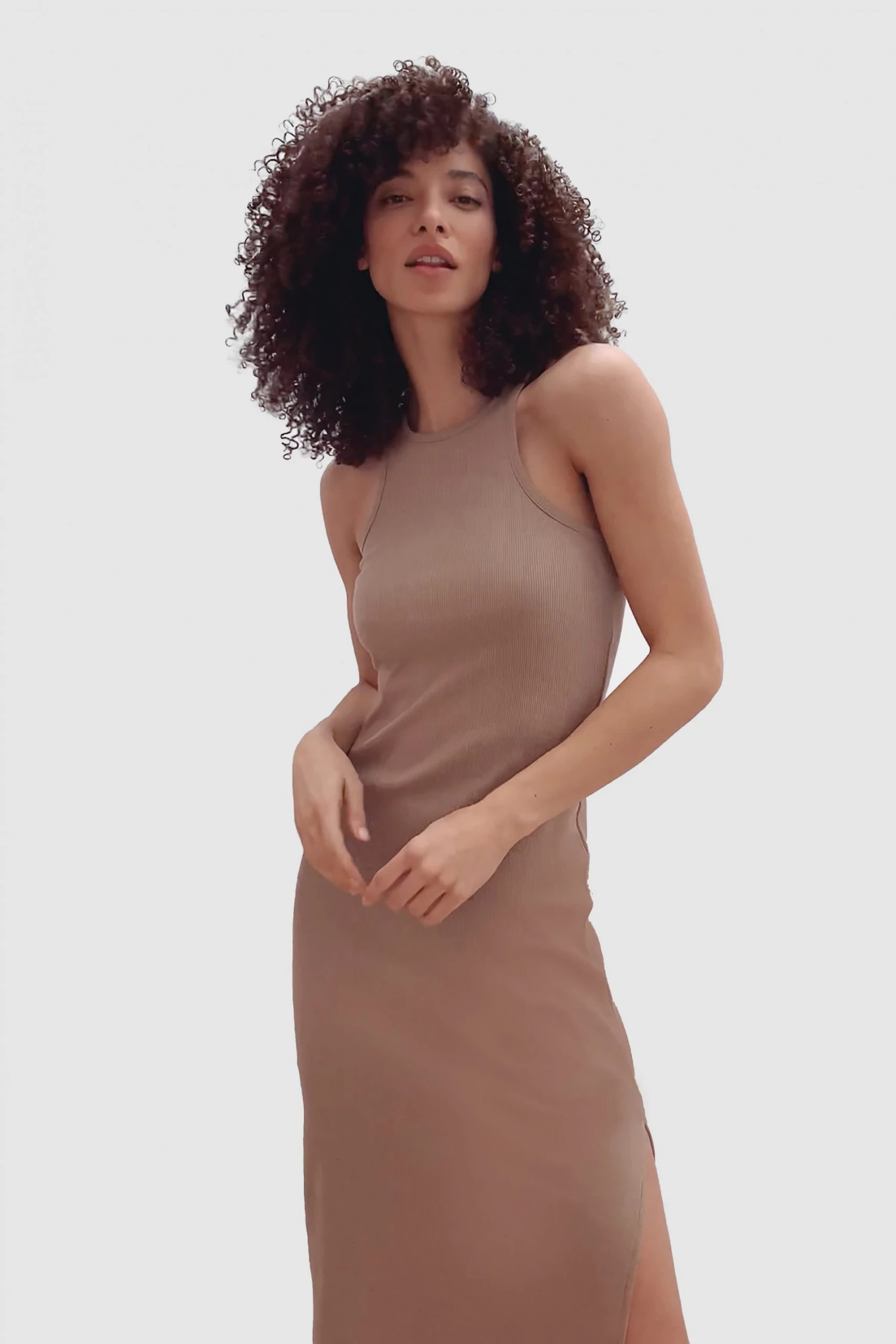 French Connection Rasha Ribbed Jersey Midi Dress 6 French Connection Rasha Ribbed Jersey Midi Dress