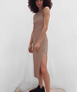 French Connection Rasha Ribbed Jersey Midi Dress