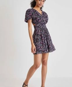 French Connection Sale Flores Cotton V-Neck Mini Dress