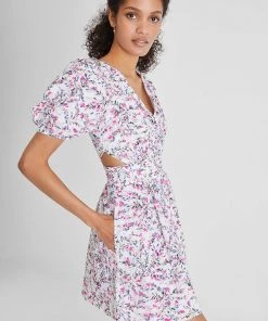 French Connection Sale Flores Cotton V-Neck Mini Dress