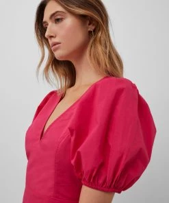 French Connection Birch Poplin Puff-Sleeve Mini Dress Last Chance To Buy