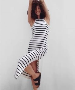 French Connection Tommy Ribbed Jersey Midi Dress Sale