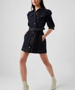 French Connection Payge Recycled Puff-Sleeve Dress