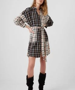 French Connection Panita Organic Check Shirt Dress Sale