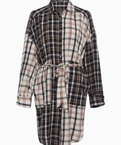 French Connection Panita Organic Check Shirt Dress Sale