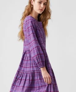 French Connection Avetta Organic Check Tiered Dress