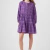 French Connection Avetta Organic Check Tiered Dress