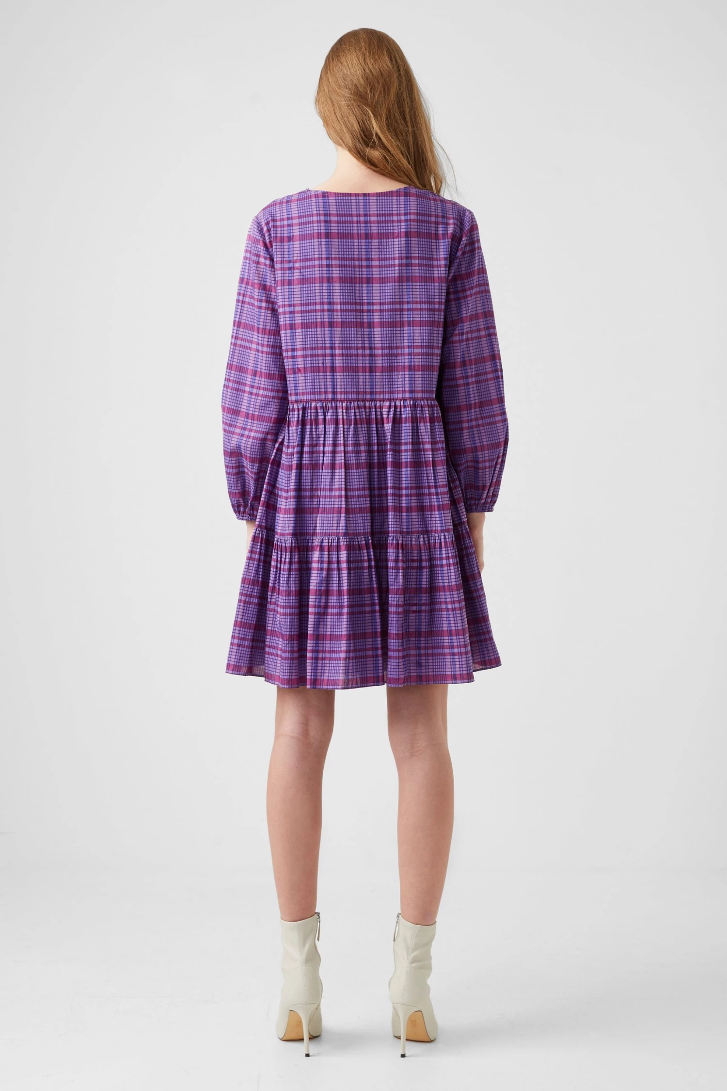 French Connection Avetta Organic Check Tiered Dress 5 French Connection Avetta Organic Check Tiered Dress