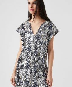 French Connection Bilaz Camo Sequin Dress