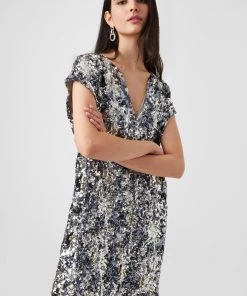 French Connection Bilaz Camo Sequin Dress