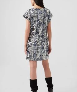 French Connection Bilaz Camo Sequin Dress