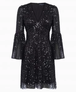 French Connection Cellienne Sequin Long Sleeve Dress