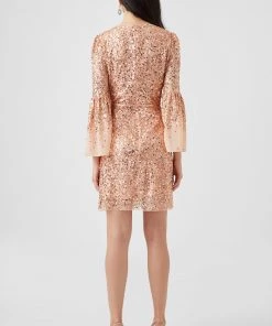 French Connection Cellienne Sequin Long Sleeve Dress Sale